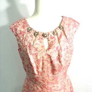JAX Sleeveless Jeweled Vintage Style Dress, Size 10, Fully Lined, Back Zipper